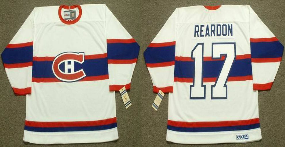 2019 Men Montreal Canadiens 17 Reardon White CCM NHL jerseys